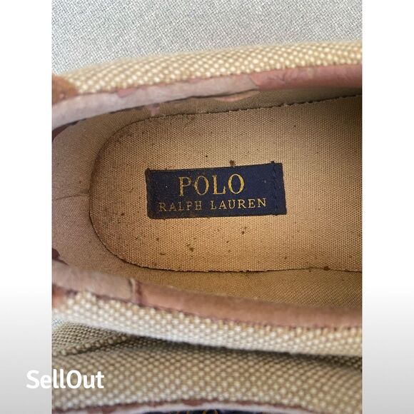 Polo Ralph Lauren Vaughn Men's Beige Sneakers Size 10 D Casual Shoes - Picture 3 of 9